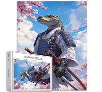 Crocodile Warrior, puzzle da 1000 pezzi per adulti, samurai giapponesi, puzzle impegnativi per attività familiari, colorato, fai da te, per decorazioni domestiche, regali, 50 x 68 cm