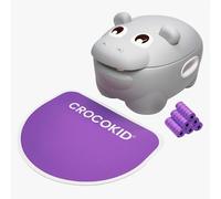CROCOKID® Hippo Potty - Vasino Portatile 3 in 1 con 120 Sacchetti Igienici, 1-4 anni | Vasino Bimbo Robusto & Divertente a Forma di Ippopotamo, Piedini Antiscivolo & Tappetino Comfort - Viola