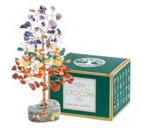 Crocon Albero della vita con base a cuore in cristallo regalo di compleanno per donne e mamme pietre curative dei 7 chakra e cristalli regalo di arredamento per la casa Feng Shui per lei.