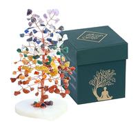 Crocon Albero della vita con base a cuore in cristallo regalo per donne cristalli curativi dei sette chakra albero portafortuna denaro decorazioni per la casa Feng Shui regalo per mamma e sorella