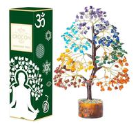 Crocon Albero della vita dei sette chakra, albero della vita per energia positiva, Feng Shui, albero dei soldi, bonsai, pietra preziosa, decorazione per la casa, regalo di compleanno premuroso per