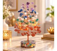Crocon Sette chakra Albero della vita base cuore cristall regalo donne 7-8" | bonsai pietre e cristalli meditazione portafortuna regali idee mamma & sorella, cristallo curativi regalo inaugurazione della