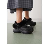 Crocs - Bae - Zoccoli neri con interno in pelliccia-Nero 34-35