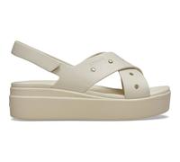 Crocs Brooklyn 4U Sandali da donna con cinturino incrociato con zeppa, frappé, 39, Frappé, 38/39 EU