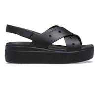 Crocs Brooklyn 4U Sandali da donna con cinturino incrociato con zeppa, nero, 39, Nero, 38/39 EU