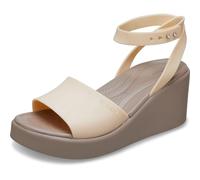 Crocs Brooklyn Ankle Strap Wedge, Sandali Donna, Marrone, 37 EU