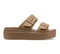 Crocs Brooklyn Buckle Low Wedge, Sandali Donna, Khaki, 36/37 EU