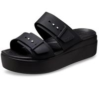 Crocs Brooklyn Buckle Low Wedge, Sandali Donna, Nero, 34/35 EU