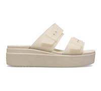 Crocs Brooklyn BuckleFrostedLowWedge Sandal, Sandstone, 36, Arenaria, 34/35 EU