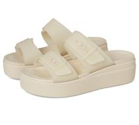 Crocs Brooklyn BuckleFrostedLowWedge, Sandali Donna, Arenaria, 38/39 EU