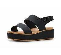 Crocs Brooklyn - Sandali da donna con zeppa bassa, opachi, colore: nero/anacardio, taglia 38, Anacardi Neri, 37/38 EU