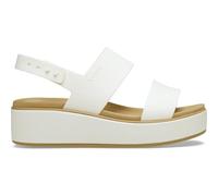 Crocs Brooklyn - Sandali da donna con zeppa bassa, opachi, colore gesso/marrone chiaro, taglia 38, Abbronzatura gesso, 38/39 EU