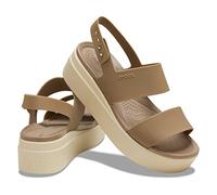 Crocs Brooklyn Low Wedge, Sandali da esterno Donna, Marrone (Khaki Bone), 32/33 EU