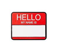 Crocs Ciondoli per scarpe da lavoro, Jibbitz, Hello My Name Is, taglia unica, Misura unica, Plastica, Nessuna pietra preziosa