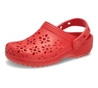 Crocs Classic Floral Cut Out Clog K, Zoccoli Unisex - Bambini e Ragazzi, Cherry Red, 33/34 EU
