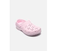 Crocs - Classic - Zoccoli rosa latte con fiori cut-out 37-38