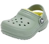 Crocs Classic Lined Clog T Unisex - Bambini e ragazzi, Moss, 24/25 EU