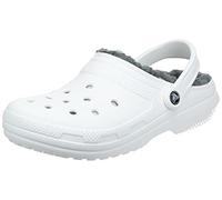 Crocs Classic Lined Clog T Unisex - Bambini e ragazzi, White/Grey, 25/26 EU