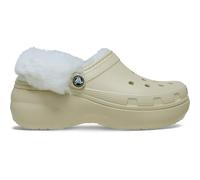 Crocs - Zoccoli classici color osso foderati in pile con plateau-Neutro 34-35