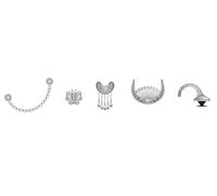 Crocs Confezione da 5 ciondoli per scarpe, unisex, in metallo argentato, multicolore, taglia unica, Multicolore, Taglia unica