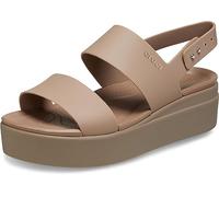 Crocs Donna Brooklyn Low Wedge Sandalo, Latte/Mushroom, 33/34 EU