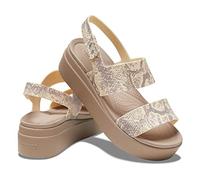 Crocs Donna Brooklyn Snake Low Wedge Sandalo, Vanilla/Multi, 42/43 EU
