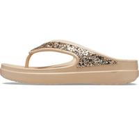 crocs Zoccoli da donna Sloane Glitter Zeppa, Chai/Oro, 5 UK (W7)