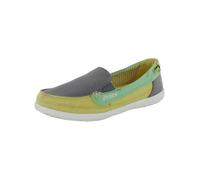 Crocs Donna Walu Canvas Loafer Slip On Shoe, Smoke/Buttercup, US 4