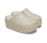 Crocs Dylan - Zoccoli da donna con plateau, con plateau, Tinta mandorla/leopardo, 36-37 EU