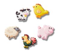 Crocs Farm Friend Animals 5 Pack, Charm Decorativi per Scarpe Unisex-Adulto, Multicolore, Taglia Unica