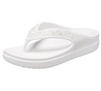 Crocs Infradito da donna Sloane Embellished Wedge | Sandali da donna con zeppa, Bianco Glitter, 37 EU