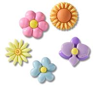 Crocs Jibbitz - Ciondoli unisex a forma di fiore, confezione da 5