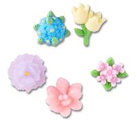 Crocs Jibbitz - Ciondoli unisex a forma di fiore, confezione da 5