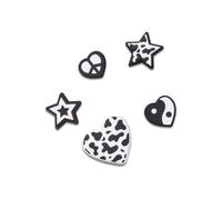 Crocs Shoe Charm 5-Pack | Personalize with Jibbitz for, Ciondolo per Scarpe Unisex, Mono BnW, Taglia Unica