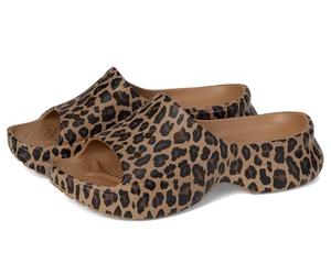 Crocs Sandali Bae Slide Platform Donna, Seppia/Leopardo, 37-38 EU