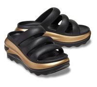 Crocs Sandali unisex Mega Crush con triplo cinturino e plateau, Nero/Oro Metallizzato, 9 Women/7 Men