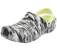 Crocs Unisex Adulto Bistro Work Graphic Clog Sabot, Black/Lime, 46/47 EU