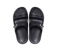 Crocs Classic Sandal, Sandali Unisex-Adulto con Due Fasce Antiscivolo, Nero, Taglia 48-49 EU