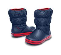 Crocs Unisex Bambino Winter Puff Boot Kids Stivale, Navy/Red, 34/35 EU