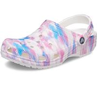 Crocs Unisex Classic Solar Rainbow Clogs, White/Multi, 13 US Men