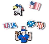 Crocs, Unisex, Jibbitz Sports & Interests, Patriottic, confezione da 5