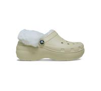 Crocs - Zoccoli classici color osso foderati in pile con plateau-Neutro 36-37