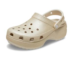 Crocs Zoccoli classici da donna con plateau, glitterati, in legno