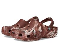 Crocs Zoccoli Classici marmorizzati Unisex per Adulti, Argilla Scura/Multicolore, 10 Women/8 Men