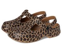 Crocs Zoccoli classici Mary Jane per bambini, Seppia/Leopardo, 4 Big Kid