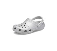 Crocs Zoccoli classici scintillanti unisex, per adulti, metallizzati e glitterati, argento glitterato, 3 uomo/5 donna