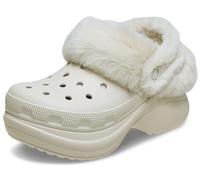 Crocs Zoccoli da donna foderati Bae, pantofole con plateau fuzzy, Stucco, 38-39 EU