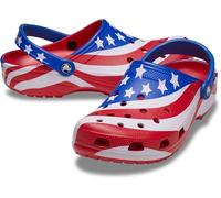 Crocs Zoccolo classico con bandiera americana multicolore da uomo 10, donna 12 M