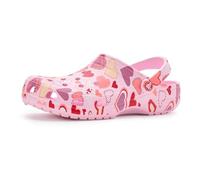 Crocs Zoccolo classico unisex da bambino, Latte Rosa/Cuori, 3 Little Kid