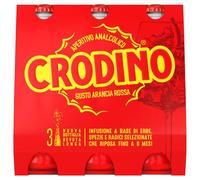Crodino Arancia Rossa - Aperitivo Analcolico Pronto da Bere, 3 Bottigliette da 17,5 cl